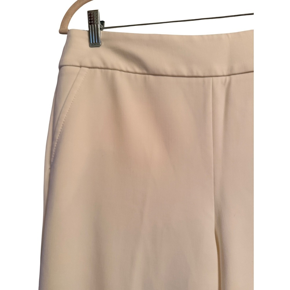 Old Money Neutral  Talbots Greenwich Wide Leg Pants Cream Sailor Trousers Sz 8 - Picture 9 of 13